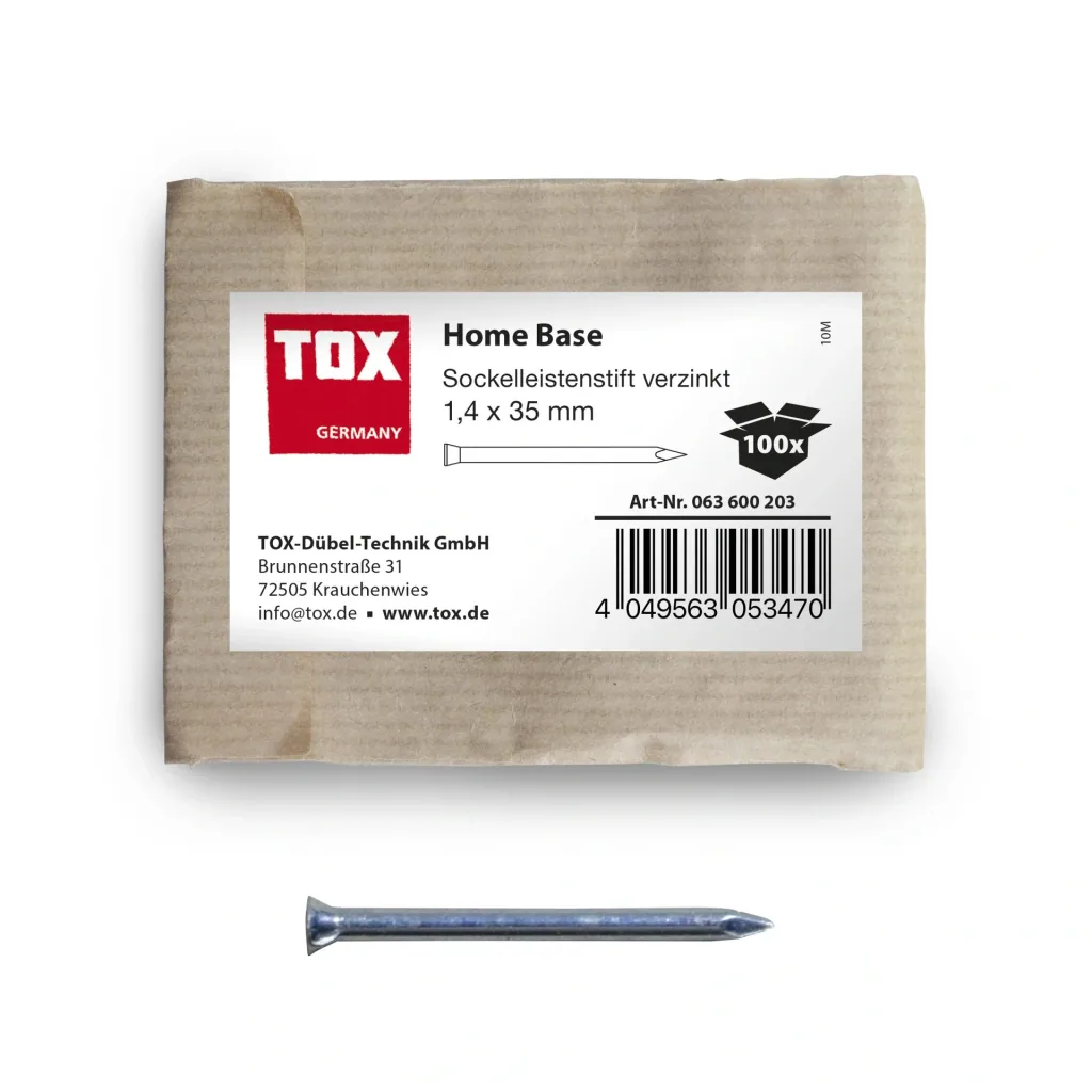 Sockelleistenstifte Home Base 1,4 x 35 mm verzinkt, 100 Stück
