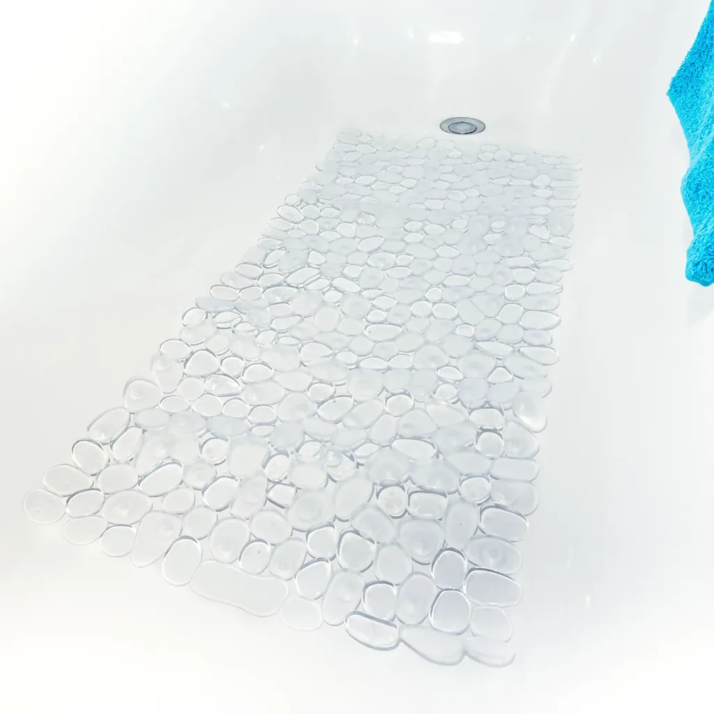 Badewannen-Einlage, Anti-Rutsch-Matte, Stein-Optik, Transparent