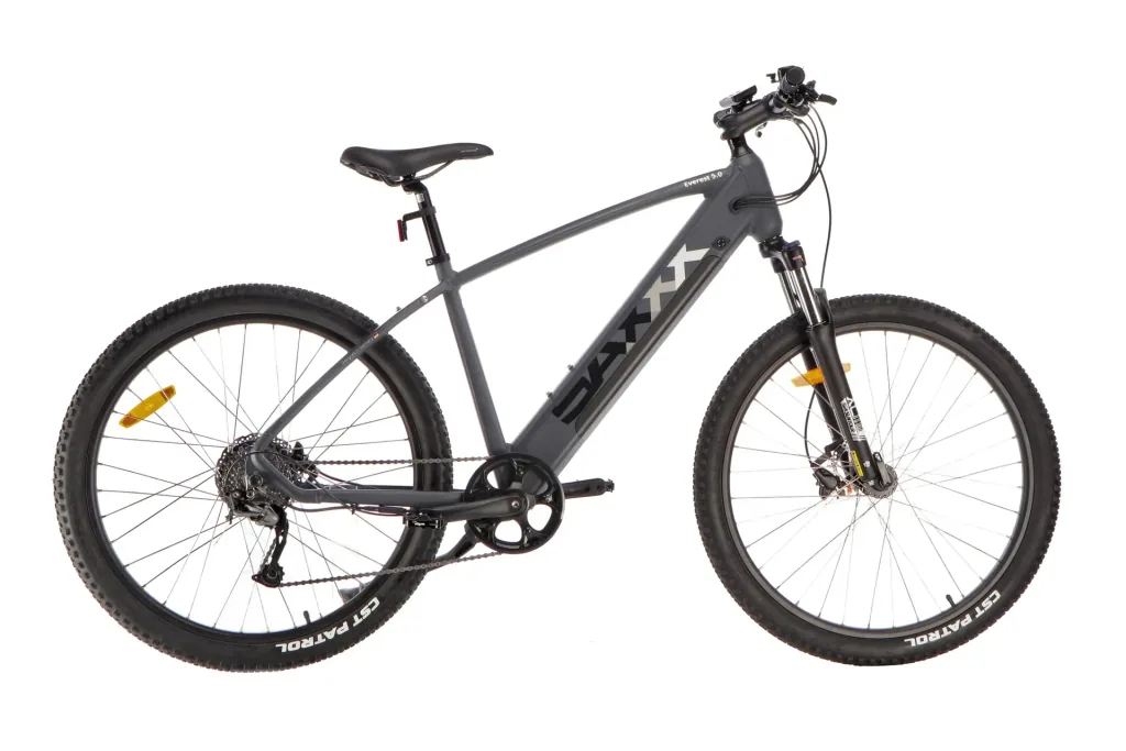 Unisex Mountain E-Bike, 27,5 Zoll, Rahmenhöhe 47 cm, 9-Gang Kettenschaltung, Blaugrau, Garmisch