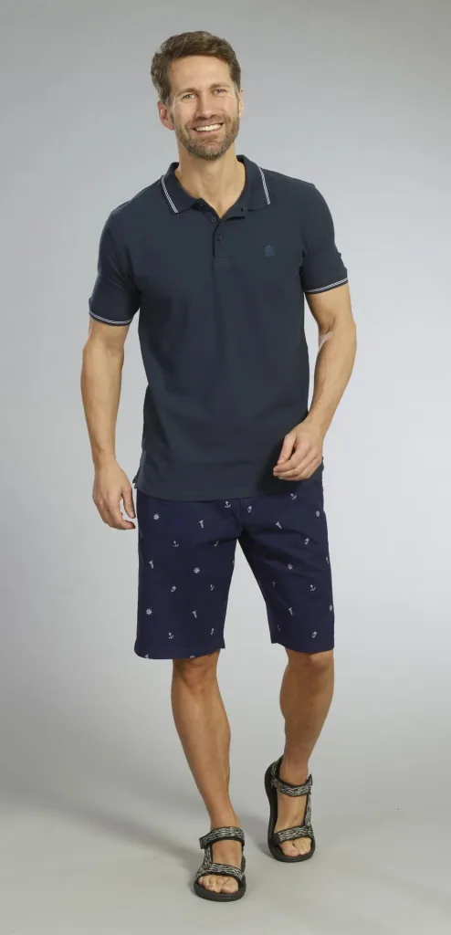 Poloshirt geknöpft, Farbe marine, Gr.M