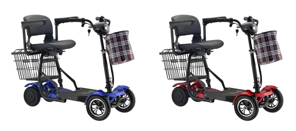4-Rad E-Mobil Assisi 2.0 6 km/h Safety: 36V/10Ah Li-Ionen mit Gepäck-Tasche/-Korb, Blinker, faltbar, rot