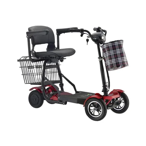 4-Rad E-Mobil Assisi 2.0 6 km/h Safety: 36V/10Ah Li-Ionen mit Gepäck-Tasche/-Korb, Blinker, faltbar, rot