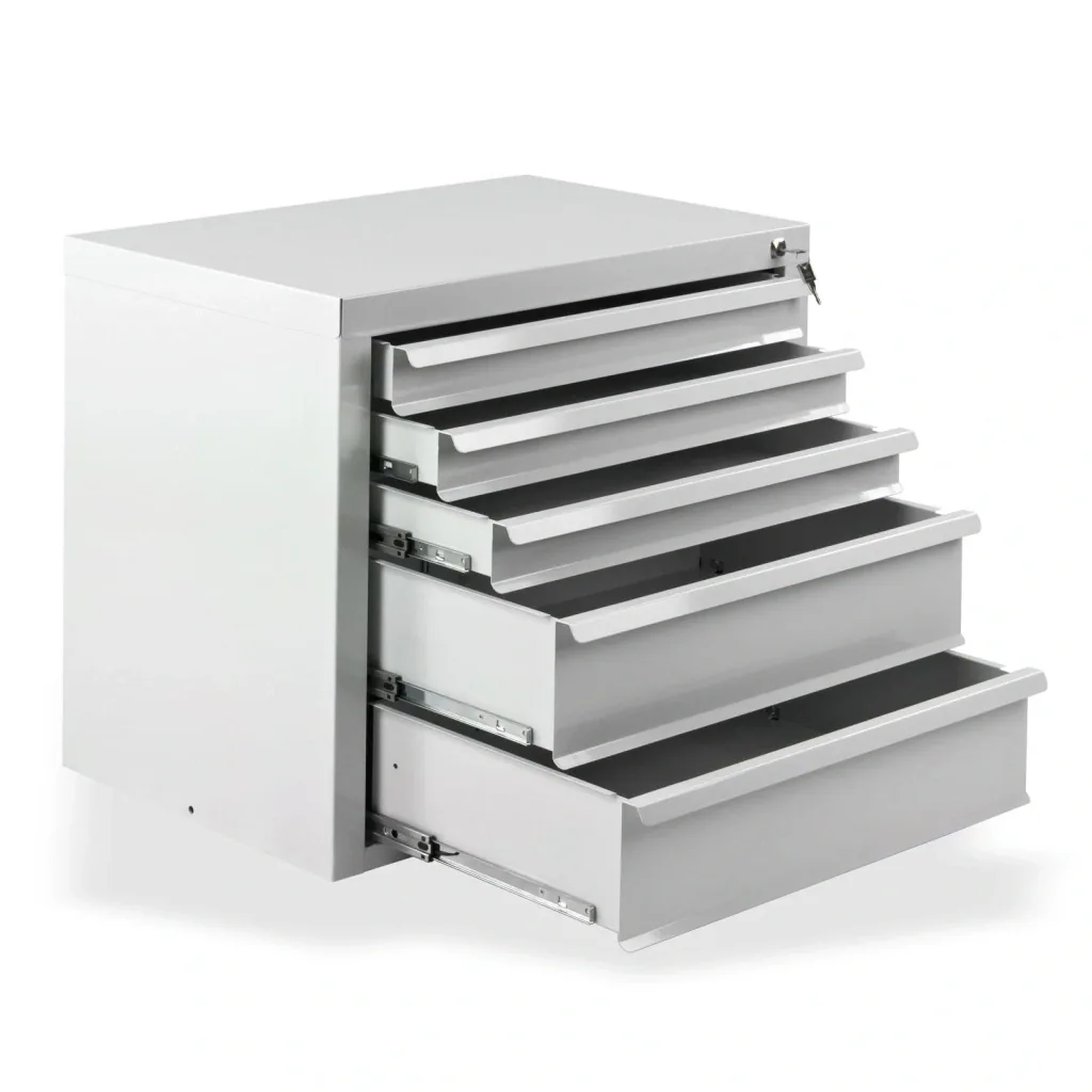Schubladenschrank / Werkzeugschrank mammut, 5 Schubladen, RAL7035