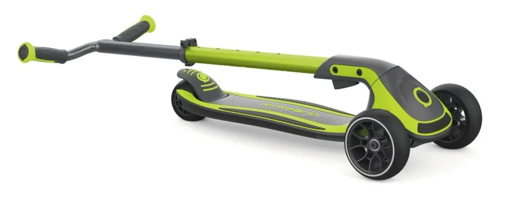 ULTIMUM   Tretroller Kinder Erwachsene, 125/90 mm extra breit, ABEC 7, 3-rädrig, höhenverstellbar, lime grün