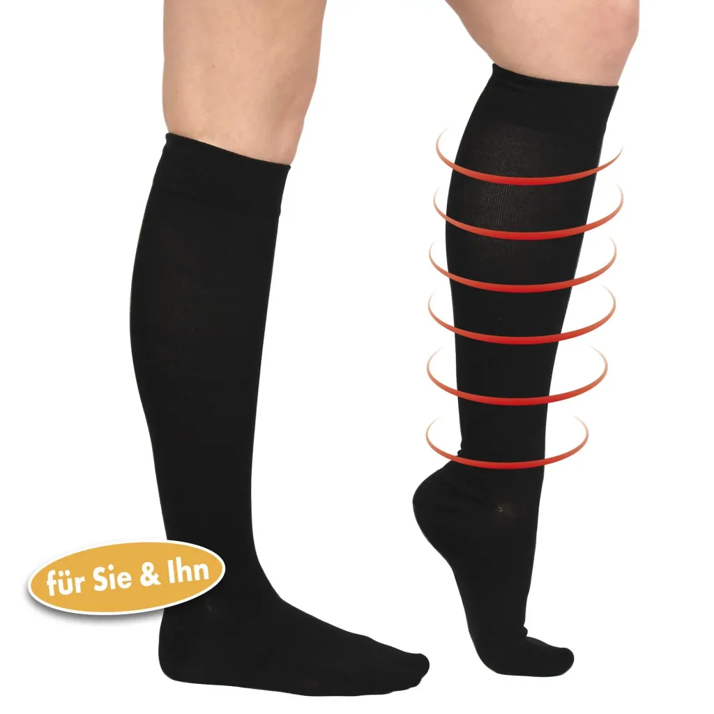 Stützkniestrümpfe Energy LYCRA, schwarz, Größe 43 - 46, 1 Paar