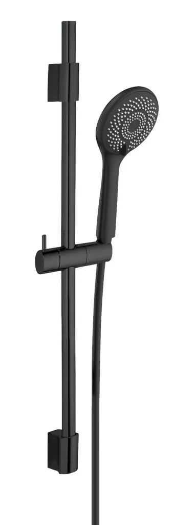 Wasserspar-Brauseset Watersaving Schwarz, Länge Stange: 70 cm