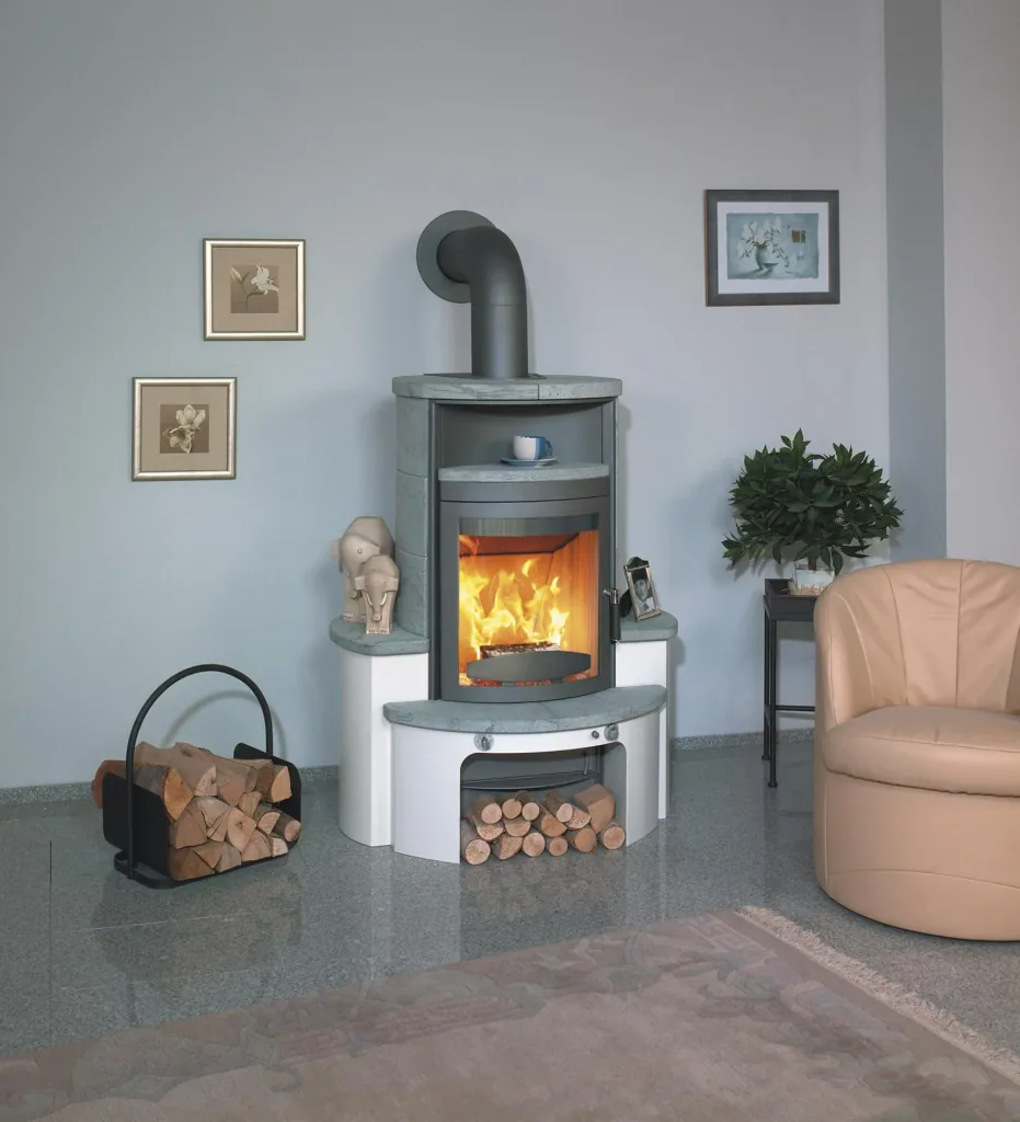 Kaminofen - Avenso ECOplus 8 kW - Kacheln - bordeaux-rot