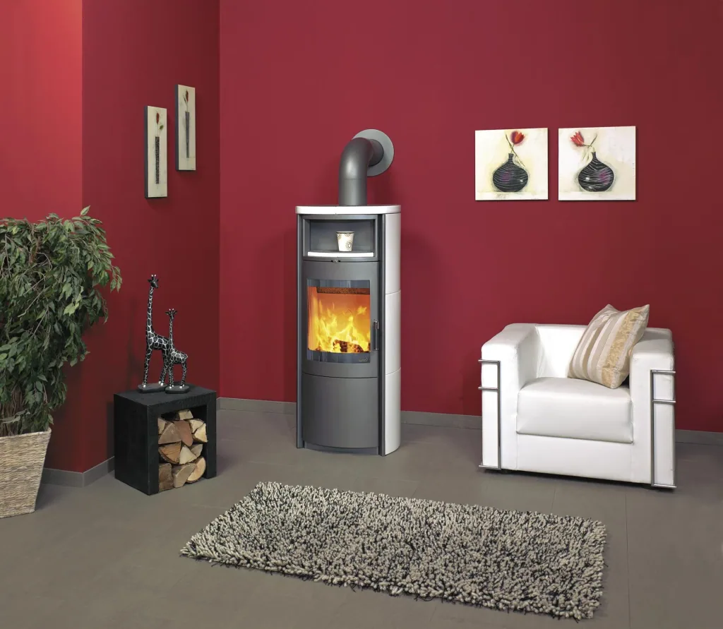 Kaminofen Nika ECOplus (5 kW) creme-weiss, Dauerbrand, 3in1-Komfortregelung, Externe Zuluft
