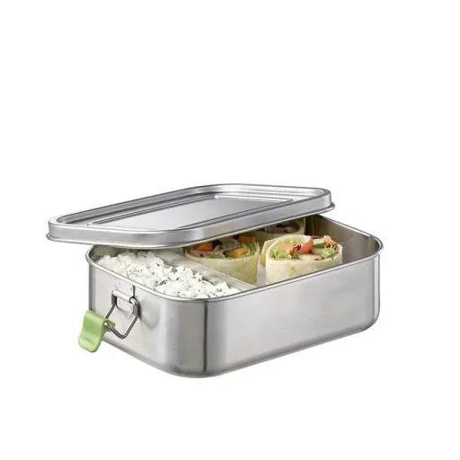 Hochwertige langlebige Edelstahl Lunchbox/Brotdose 1,4L inklusive Trennwand / auslaufsichere Frischhaltedose / Bento Box