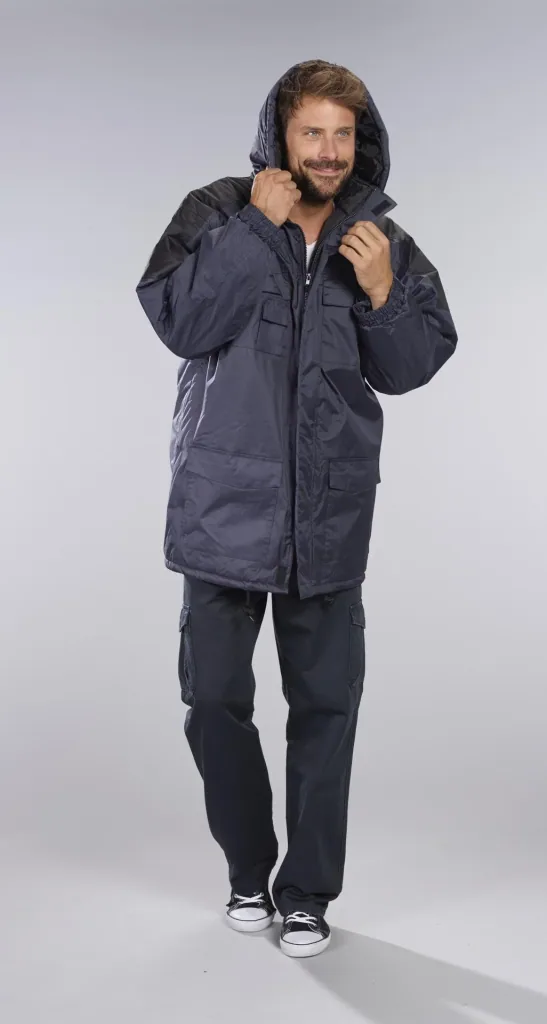 Thermoparka mit Kapuze, Farbe marine/schwarz, Gr. XL