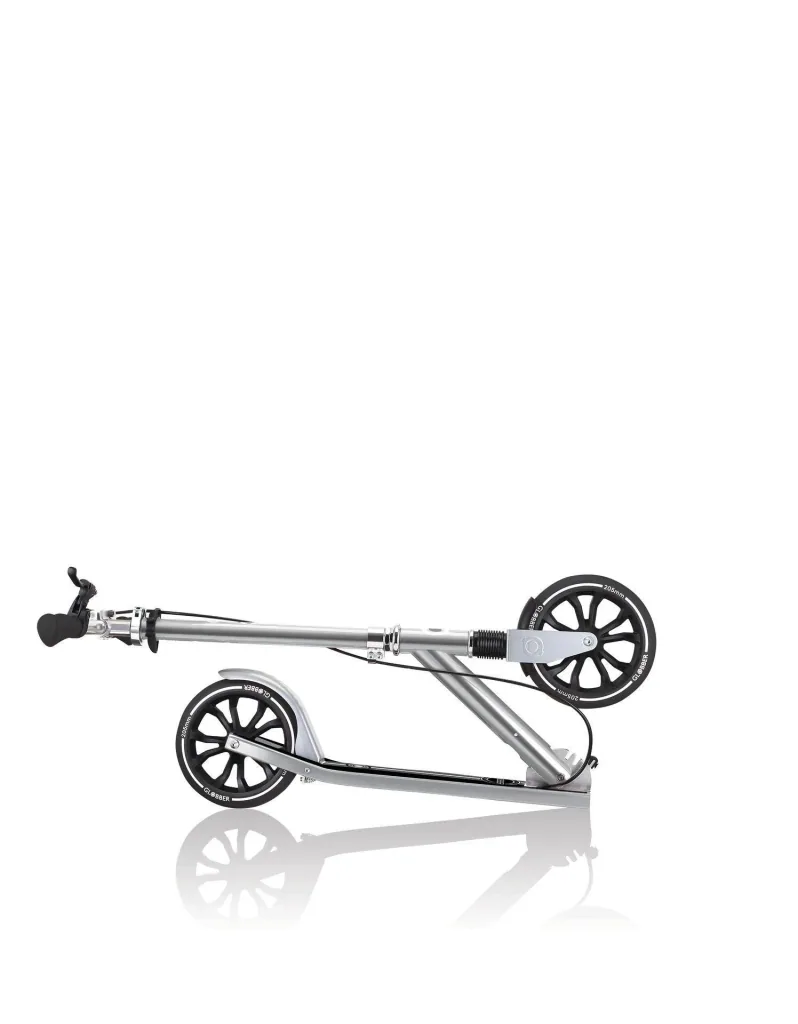 NL 205 Deluxe Tretroller, 205 mm, ABEC 7, Handbremse, höhenverstellbar, Frontfederung, Klappmechanismus, silber