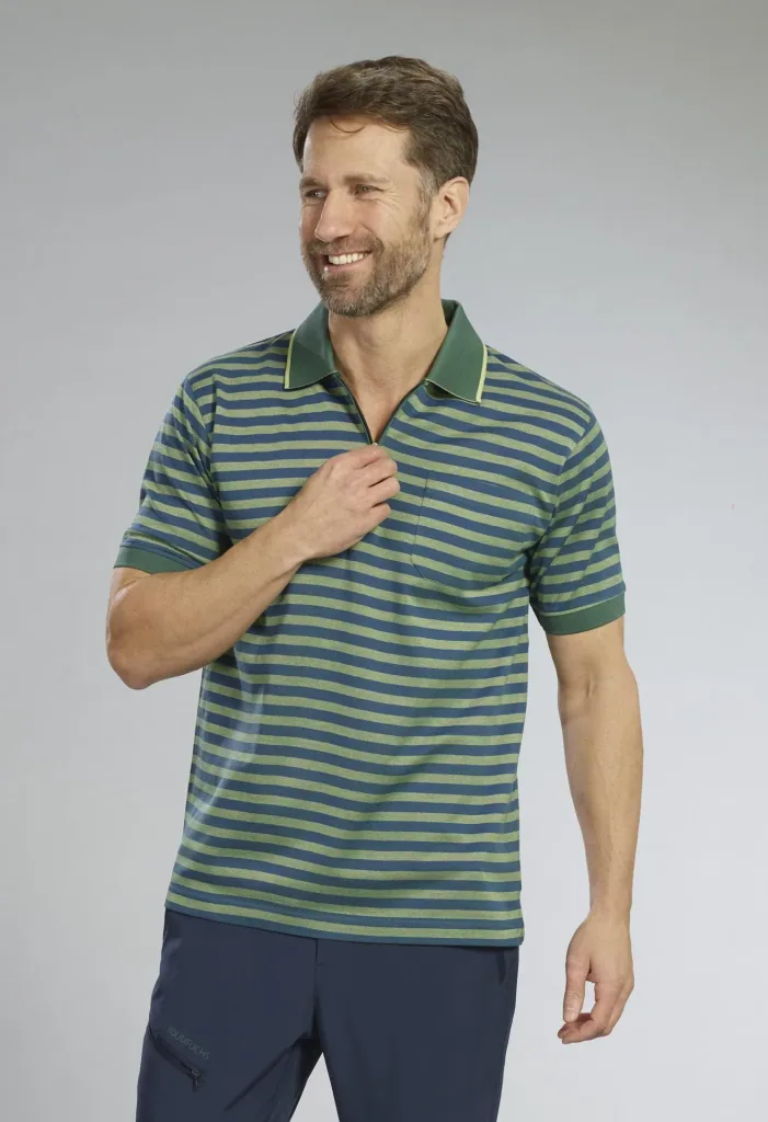 Poloshirt, Farbe grün/blau gestreift, Gr.M