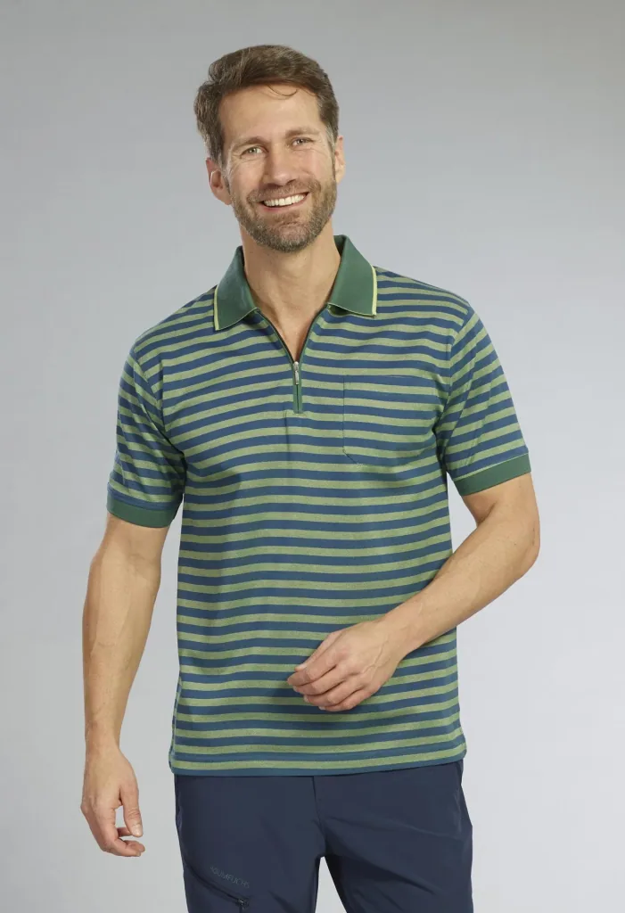 Poloshirt, Farbe grün/blau gestreift, Gr.M