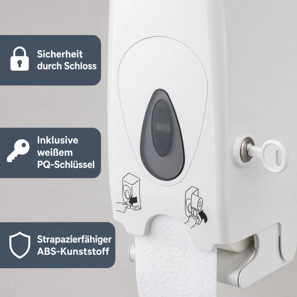 Toilettenpapierhalter, Klopapierhalter, Toilettenpapierspender - PQDuo, für 2 Rollen, Kunststoff