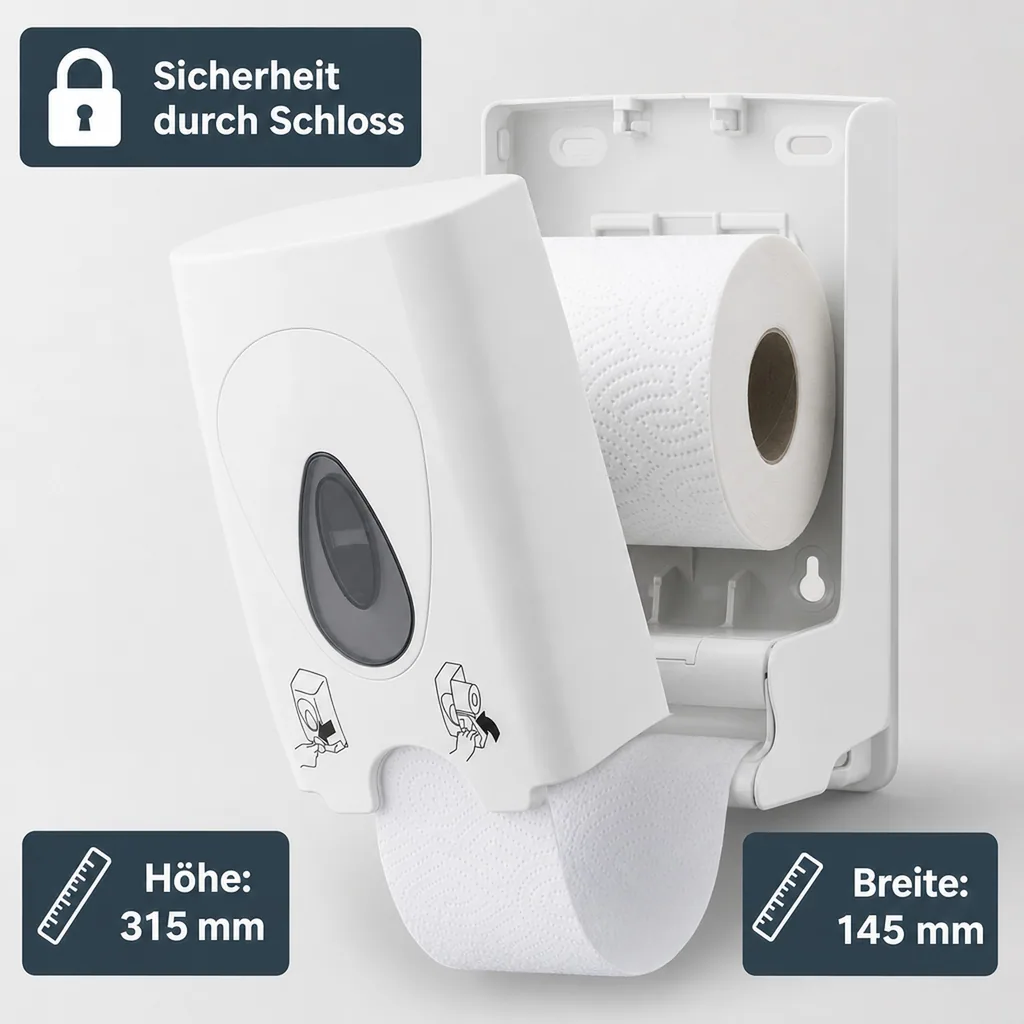 Toilettenpapierhalter, Klopapierhalter, Toilettenpapierspender - PQDuo, für 2 Rollen, Kunststoff