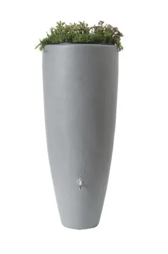 2 in 1 Regentonne, Wasserbehälter, Zinkgrau, 300 Liter