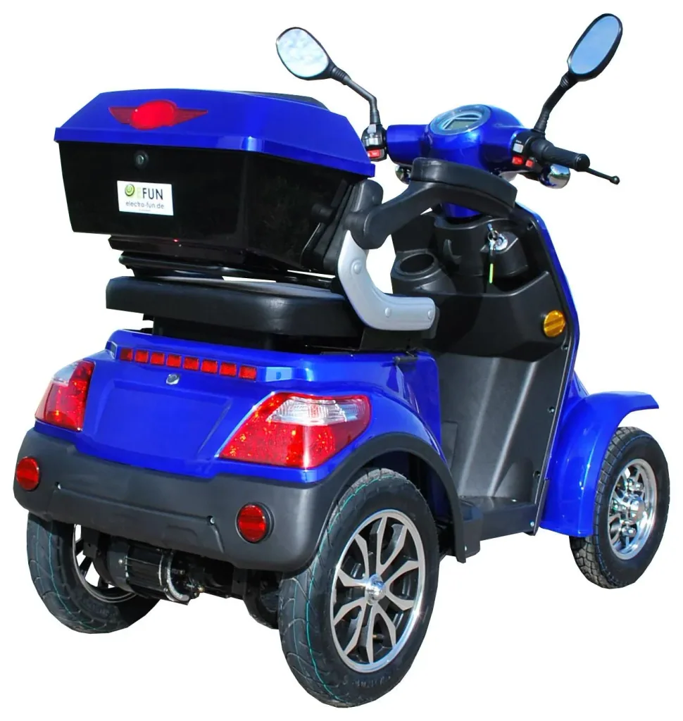 E-Scooter 4 Räder blau - 20 Ah Li-Io Akku - 25 km/h - Seniorenmobil