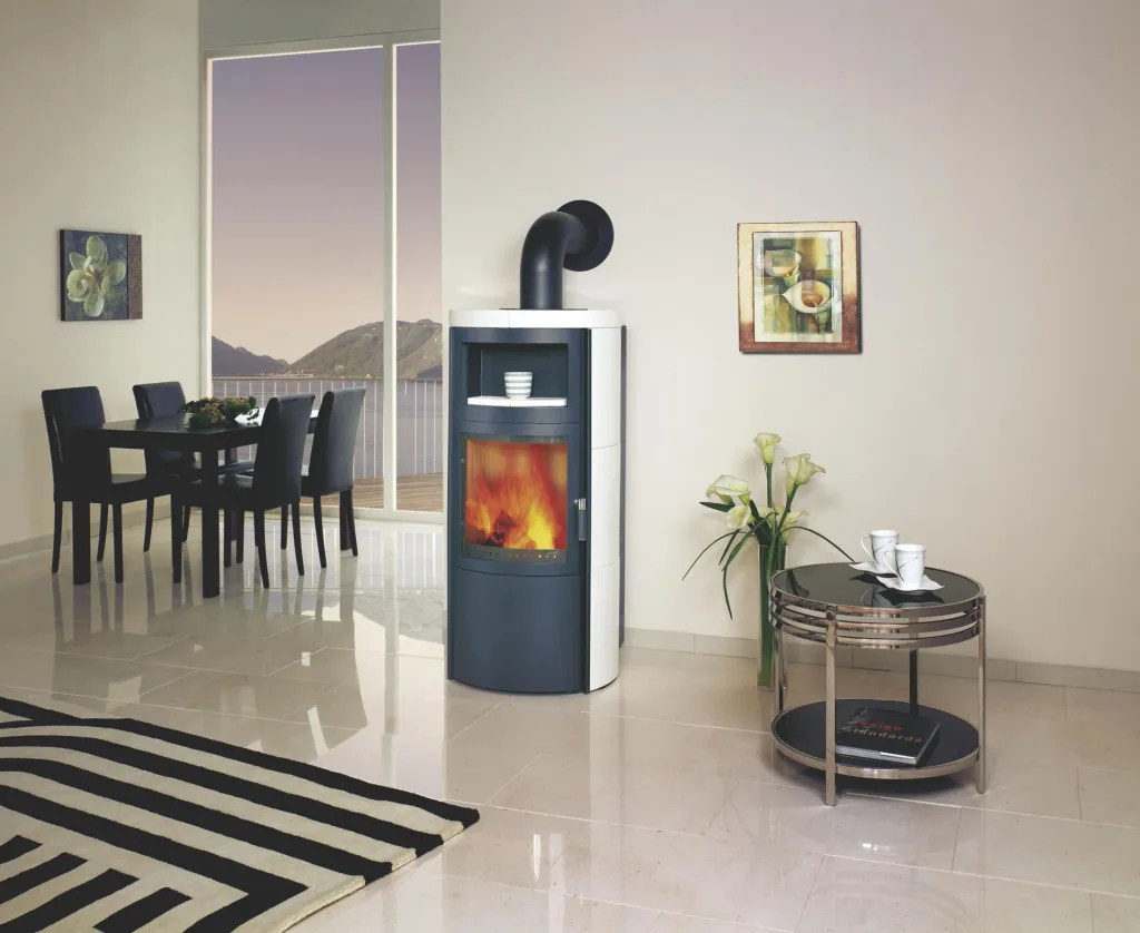 Kaminofen Vito WW ECOplus (14,2kW) creme-weiss, Feinstaubfilter, Dauerbrand, Automatik, Externe Zuluft, Warmwasser
