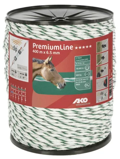 Weidezaunseil Premium Line, 400 m, 6,5 mm