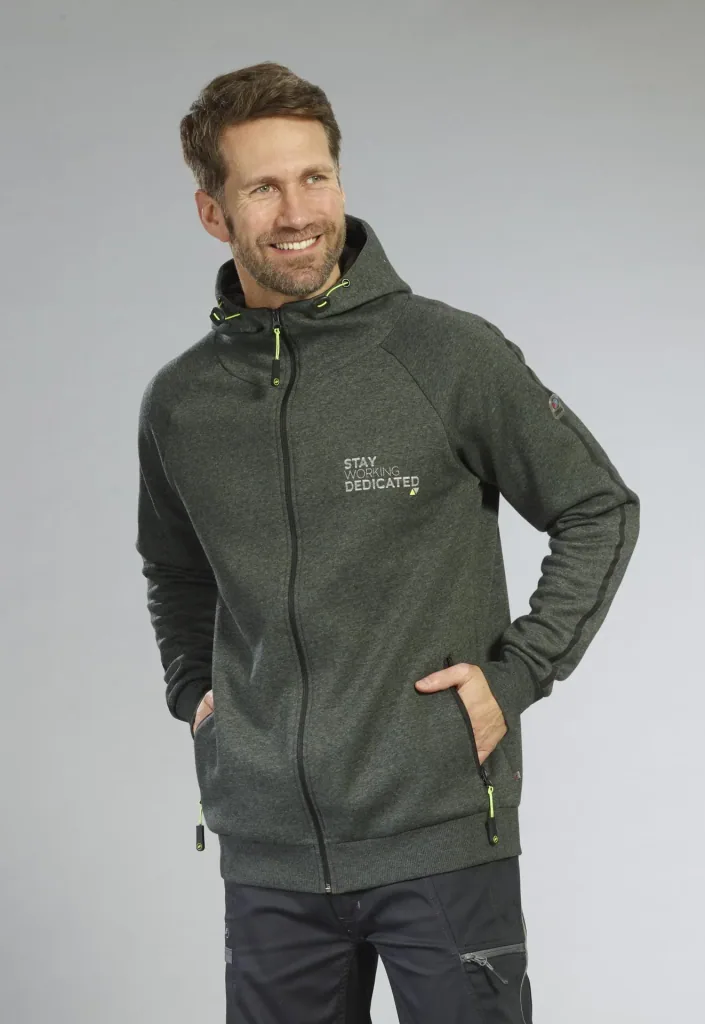 Sweatjacke mit Kapuze, Farbe grün/schwarz, Gr.M