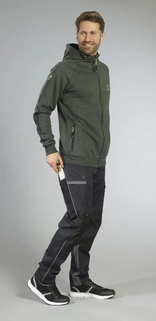 Sweatjacke mit Kapuze, Farbe grün/schwarz, Gr.M