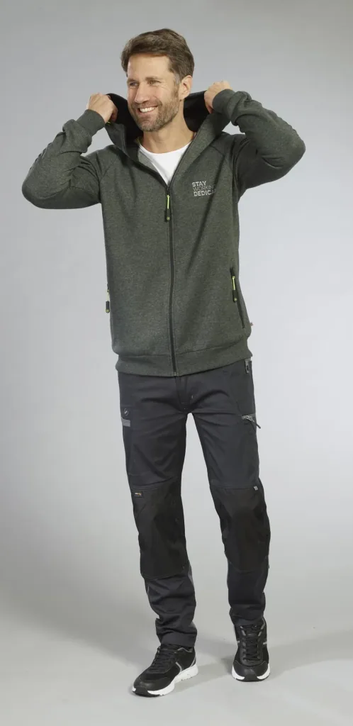Sweatjacke mit Kapuze, Farbe grün/schwarz, Gr.M