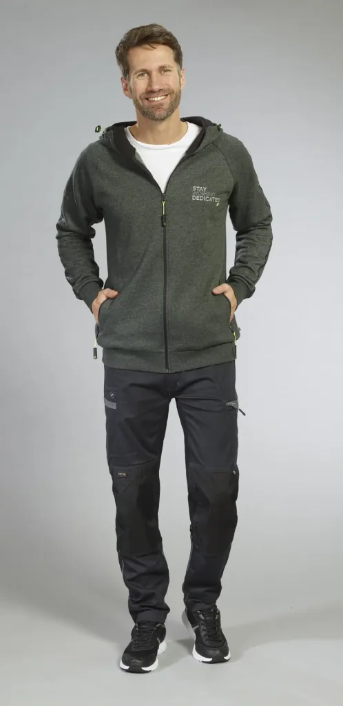 Sweatjacke mit Kapuze, Farbe grün/schwarz, Gr.M
