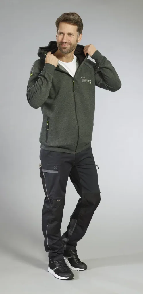 Sweatjacke mit Kapuze, Farbe grün/schwarz, Gr.M