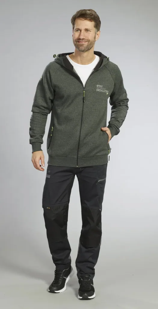 Sweatjacke mit Kapuze, Farbe grün/schwarz, Gr.M