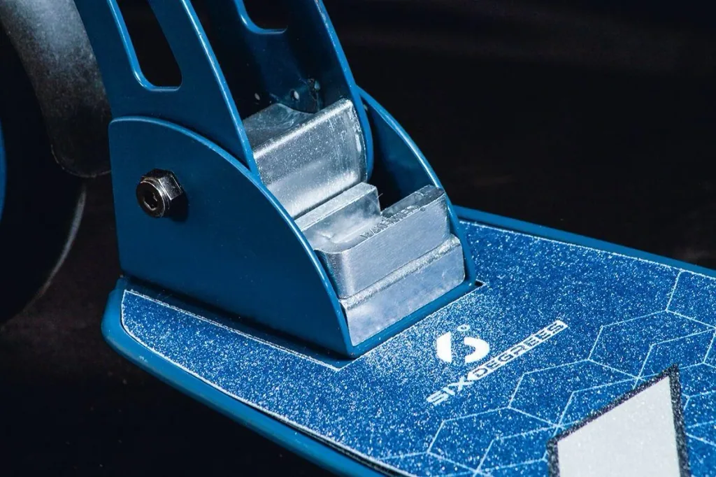 Aluminium Scooter mit Klappmechanismus und Ständer, 205 mm, ABEC 7, höhenverstellbar, blau
