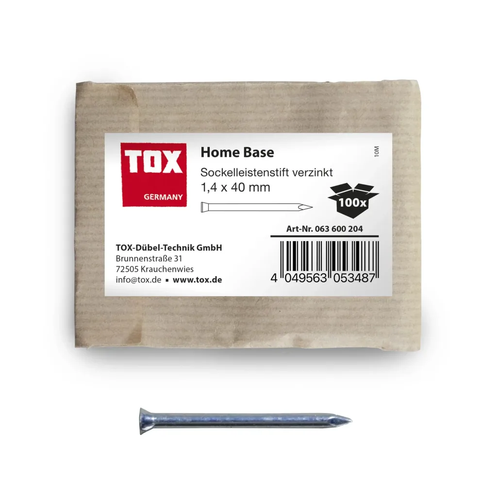 Sockelleistenstifte Home Base 1,4 x 40 mm verzinkt, 100 Stück