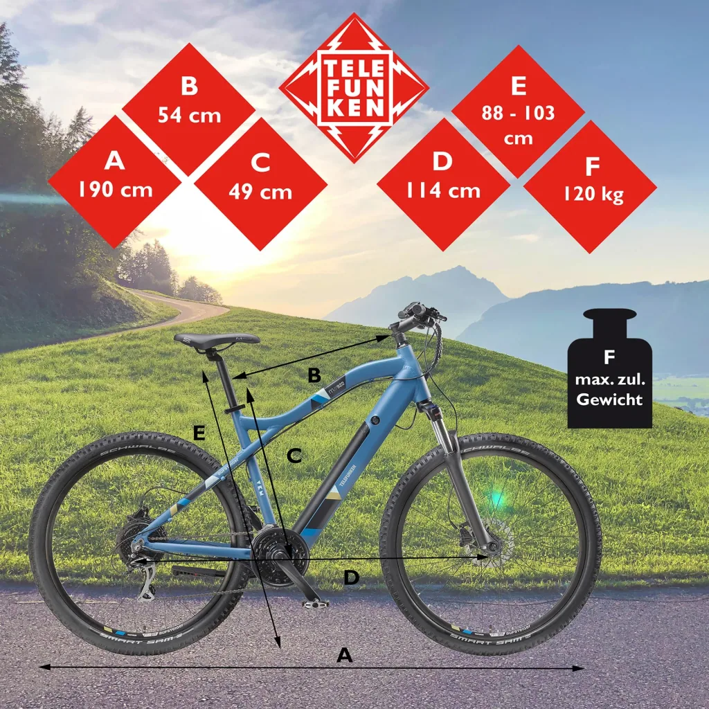 Unisex Alu MTB E-Bike, 29 Zoll, 24-Gang Kettenschaltung, blau, Aufsteiger M922 Hardtail