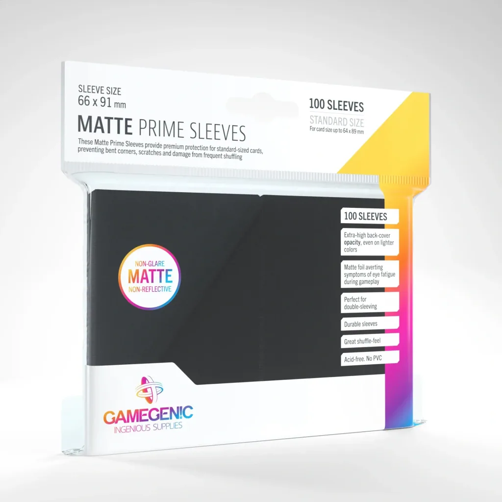 Matte Prime Sleeves Black - 100 Stück Kartenhüllen 66 x 91 mm