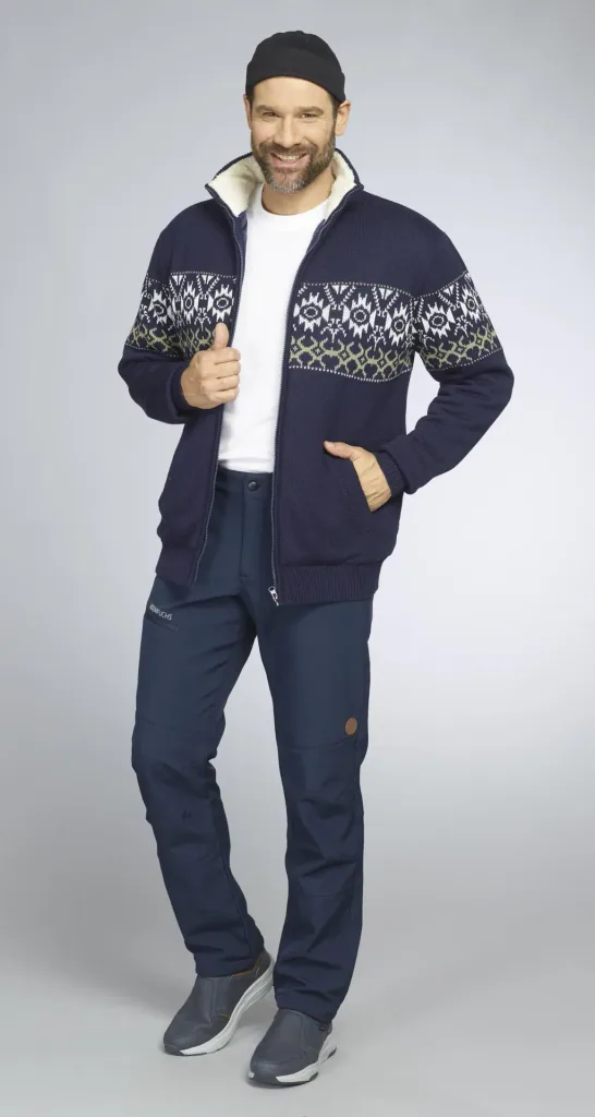 Strickjacke gefüttert, Farbe navy/grün, Gr.M