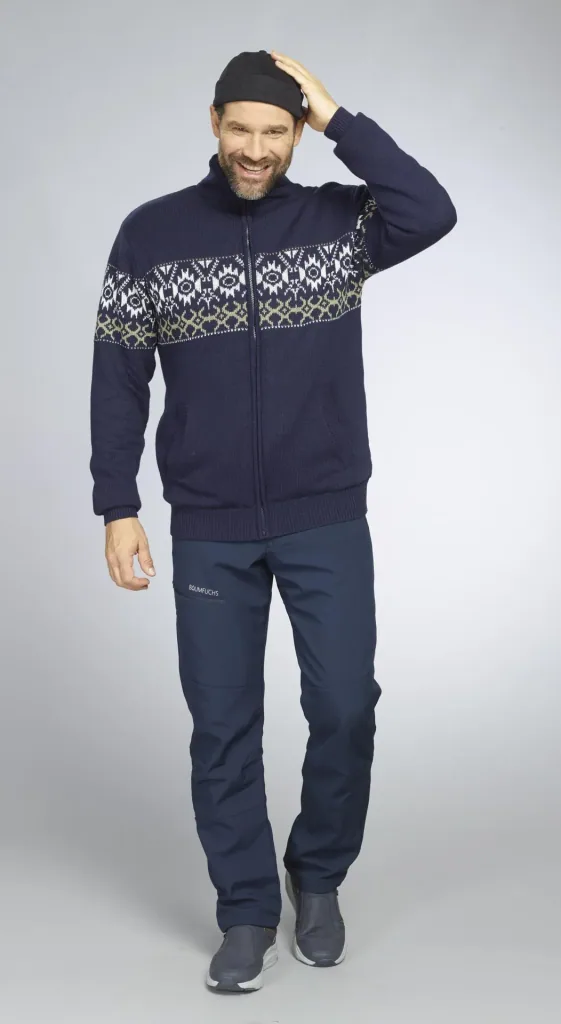 Strickjacke gefüttert, Farbe navy/grün, Gr.M