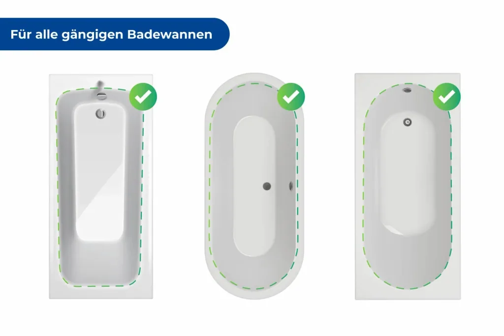 Badewannensitz Secura, silber- anthrazit, ausziehbar, 120 kg Tragkraft