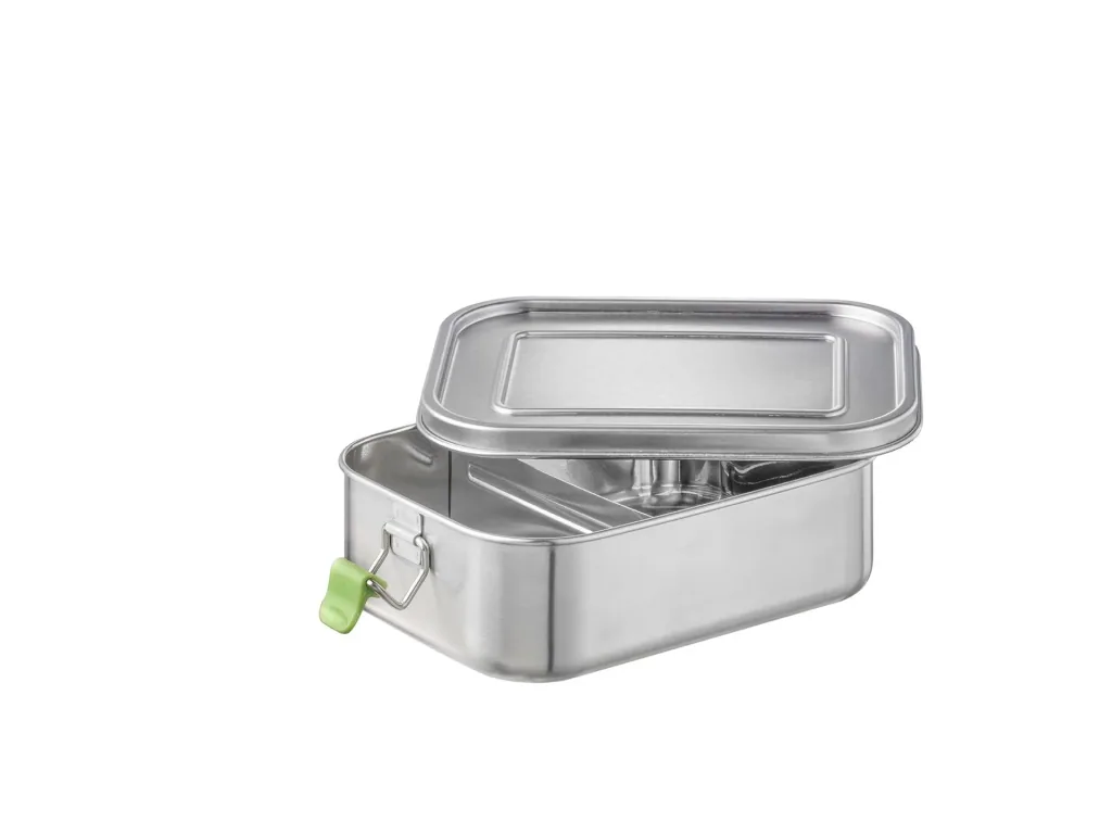 Hochwertige langlebige Edelstahl Lunchbox/Brotdose 1,1L inklusive Trennwand / auslaufsichere Frischhaltedose / Bento Box