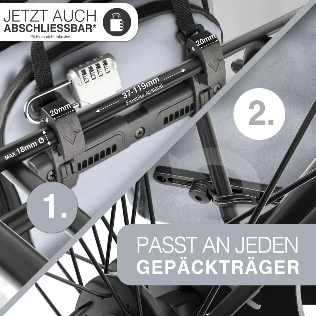 ValkPro 3 in 1 Fahrradtasche, Grau reflektierend