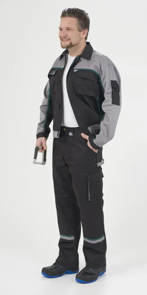 Blousonjacke, Farbe schwarz/grau/grün, Gr. 60