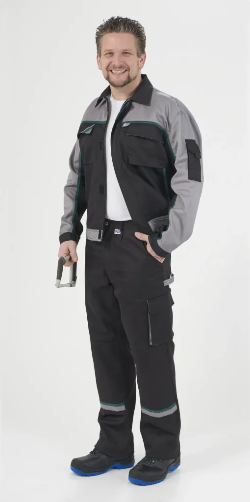 Blousonjacke, Farbe schwarz/grau/grün, Gr. 60