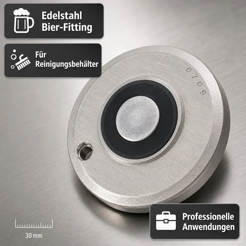 Bier-Fitting für Reinigungsbehälter aus Edelstahl, Art: Kombi - Fitting