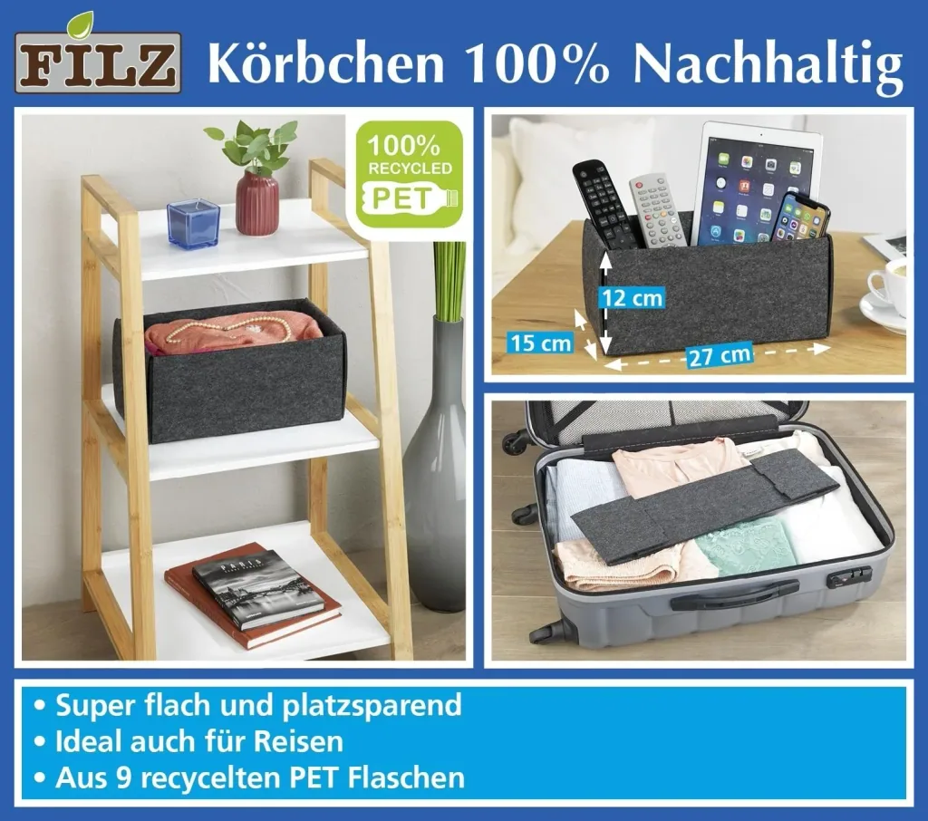 Filzkörbchen, faltbar, Größe S