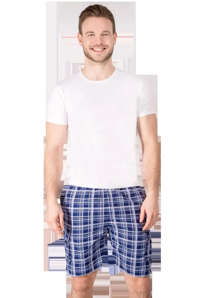 Short mit Cargotasche, Farbe marine/kariert, Gr.L