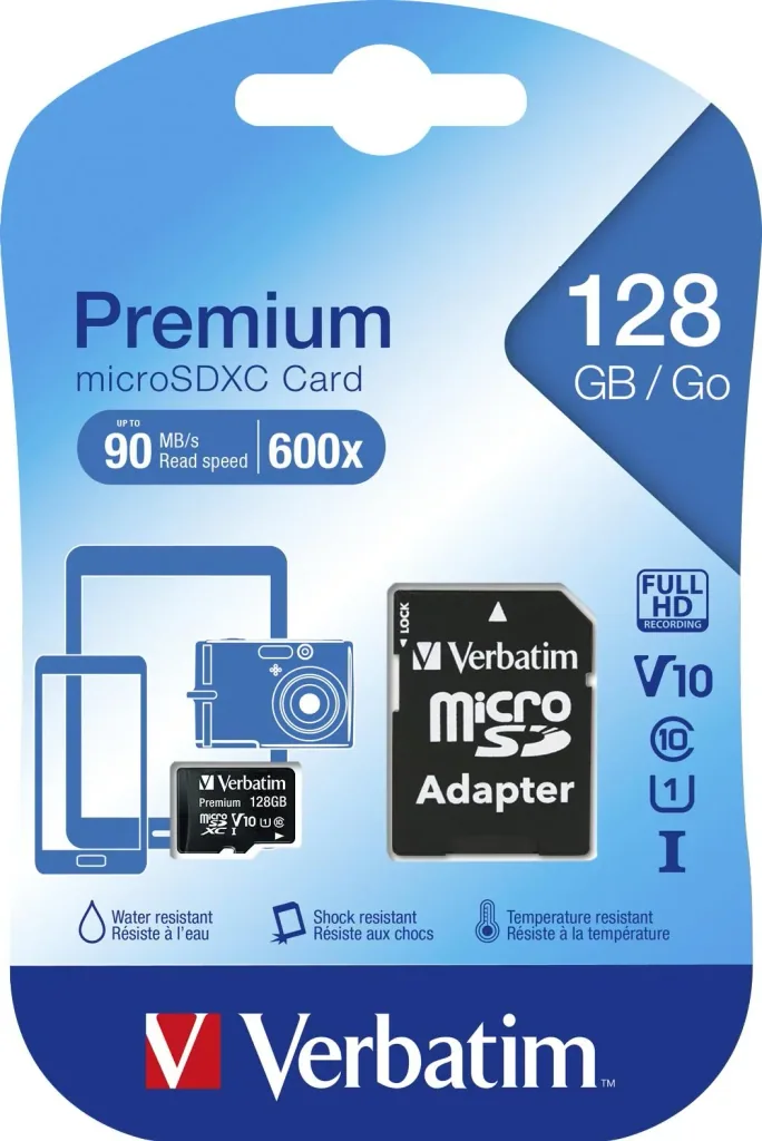 128 GB microSDXC Speicherkarte mit SD Karten-Adapter, Class10