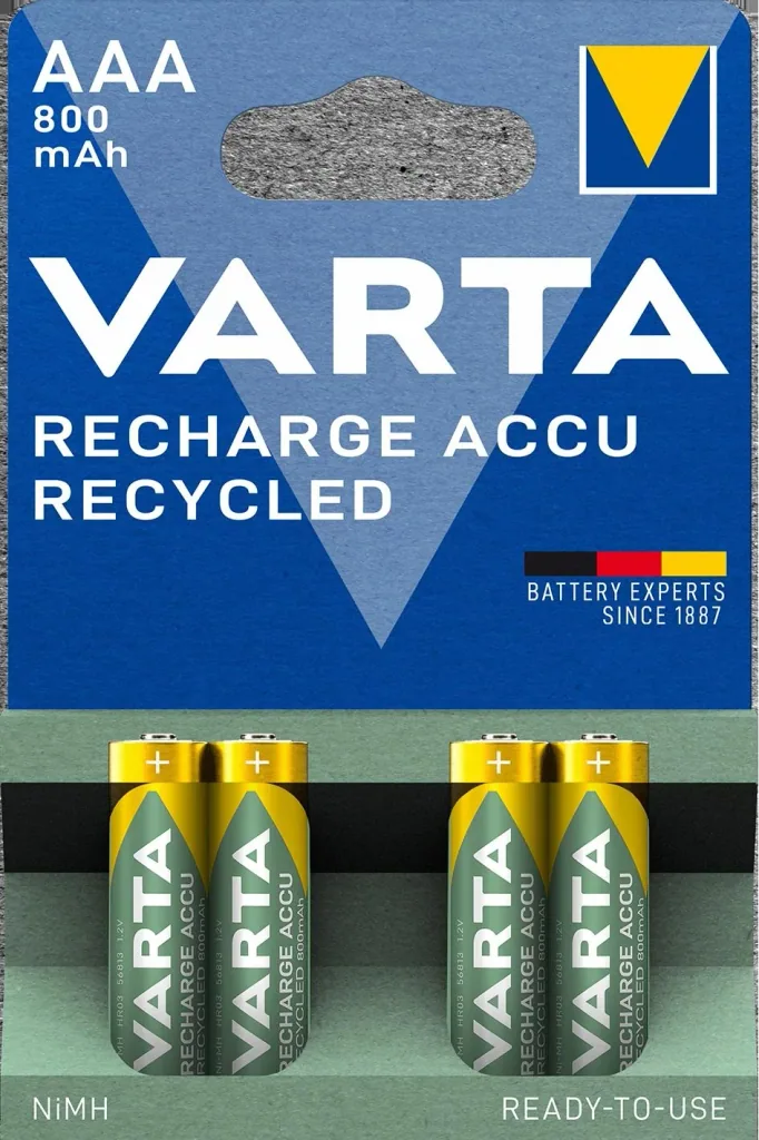ECHARGE Recycled NiMH Micro (AAA) Akku mit 800mAh - 4 Stück