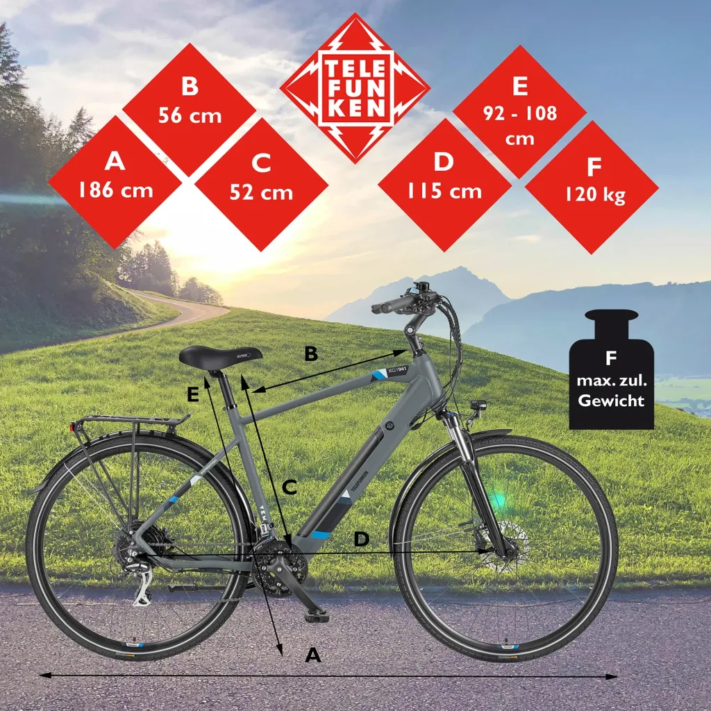 Herren Alu Trekking E-Bike, 28 Zoll, Rahmenhöhe 50 cm, 24-Gang Kettenschaltung, grau, XC941 Expedition