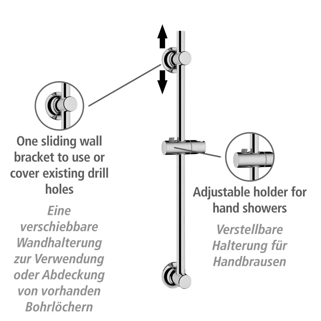Duschstange ohne Bohren Chrom, Befestigen ohne Bohren