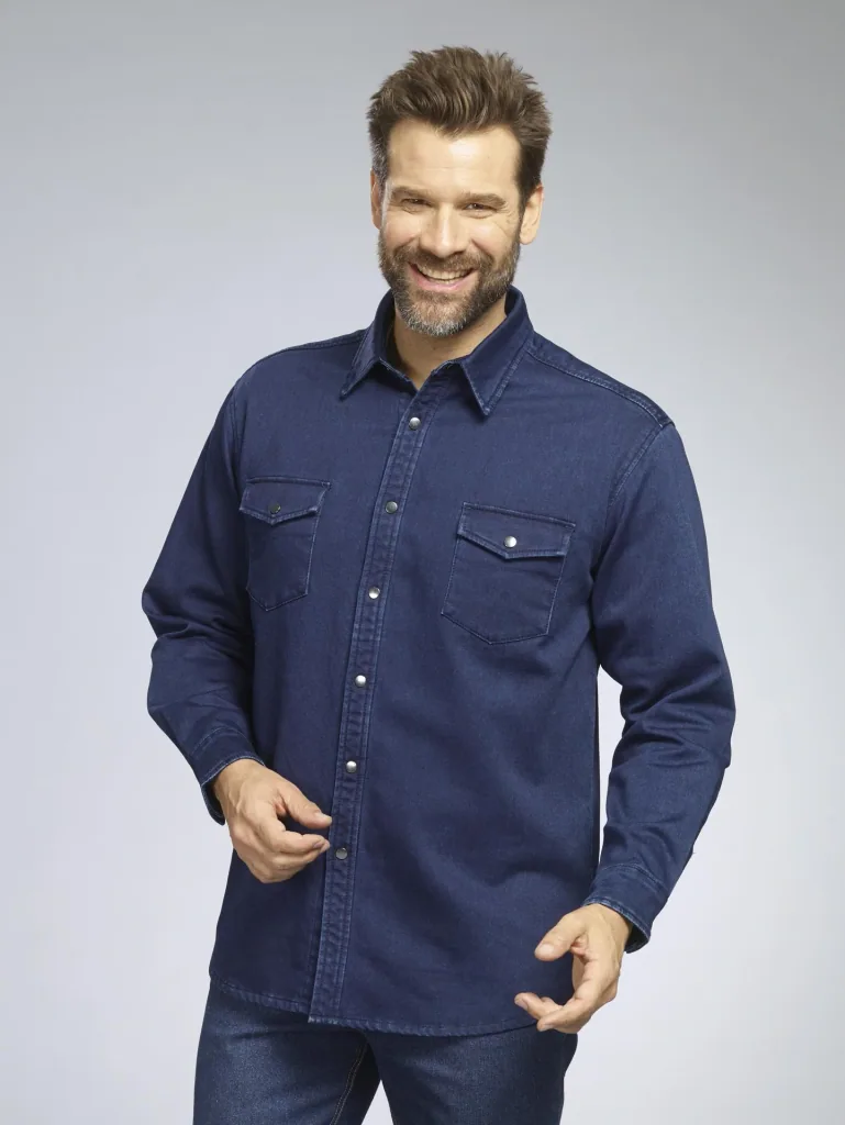 Jeanshemd, Farbe jeansblau, Gr.3XL