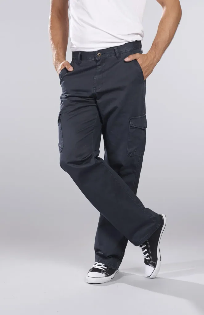 Cargohose aus Baumwolltwill, Farbe blau/grau, Gr.26
