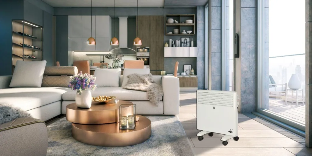 Mobiler Heizkonvektor, weiß, 1000 W